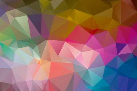 Multicolor background of triangles Bright colors, festive abstract background Stock Illustration