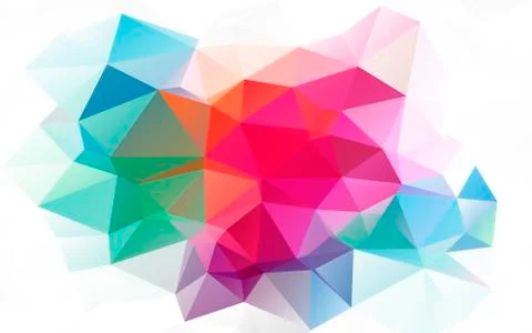 Multicolor background of triangles. On a white background Stock Illustration