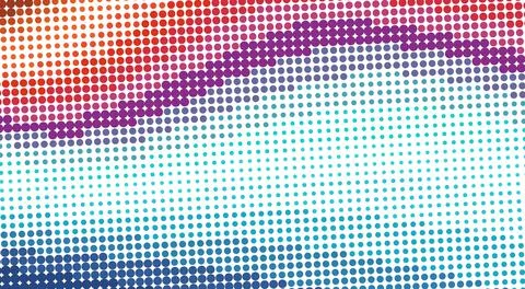 Multicolor background with varicolored waves. Pattern with halftone effect Stock Illustration