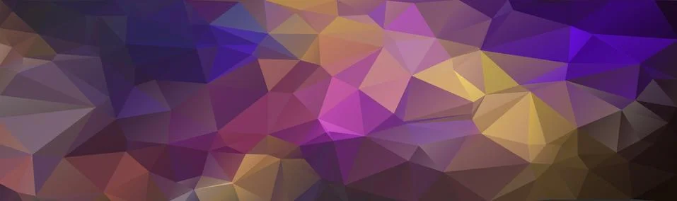 Multicolor banner background from triangles, header for web Illustrazione stock
