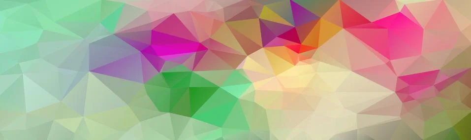 Multicolor banner background from triangles, header for web Stock Illustration