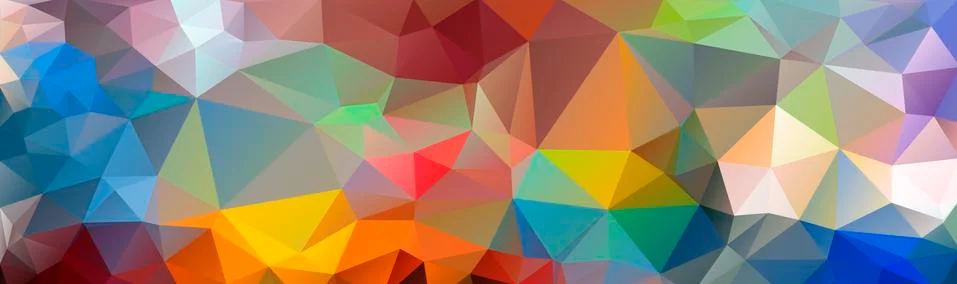 Multicolor banner background from triangles, header for web 스톡 일러스트