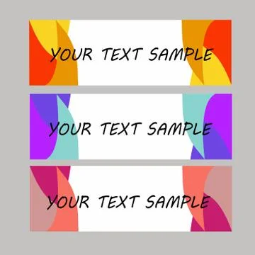 Multicolor banner design on grey background. Stock Illustration