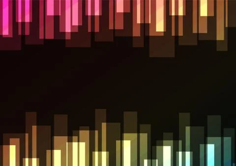 Multicolor bar overlap in dark background Stock Illustration