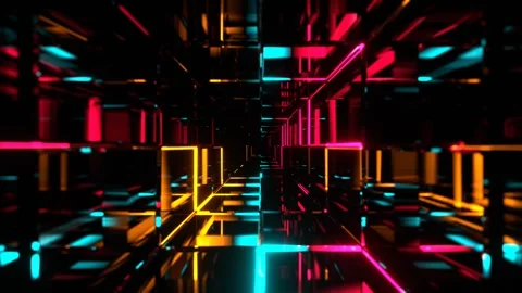 Multicolor Beautiful Abstract Neon Infinity Background VJ Loop in 4K Stock Footage 312798093