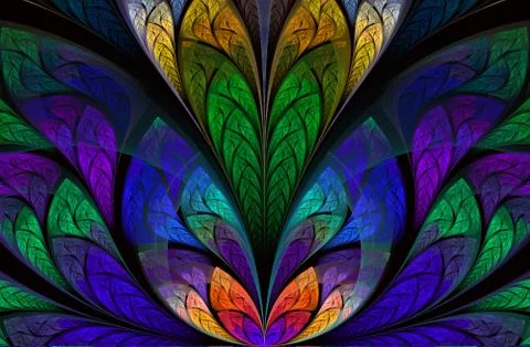 Multicolor beautiful Tree foliage. Computer generated graphics 스톡 일러스트