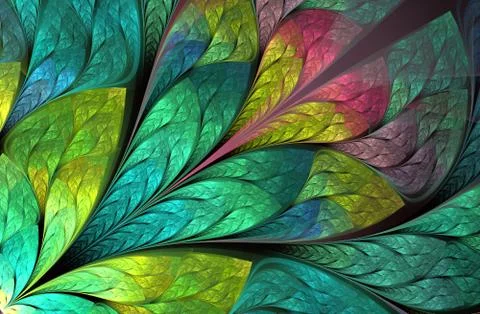 Multicolor beautiful Tree foliage. Computer generated graphics Stock Illustration