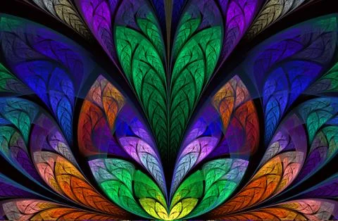 Multicolor beautiful Tree foliage. Computer generated graphics Illustrazione stock