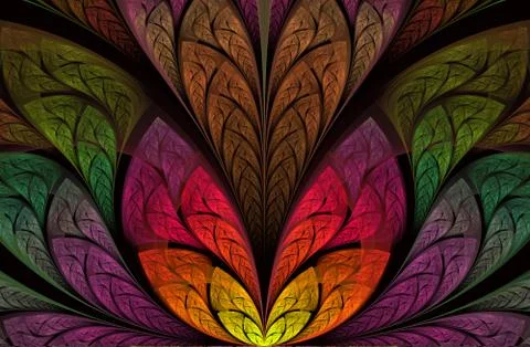 Multicolor beautiful Tree foliage. Computer generated graphics Illustrazione stock