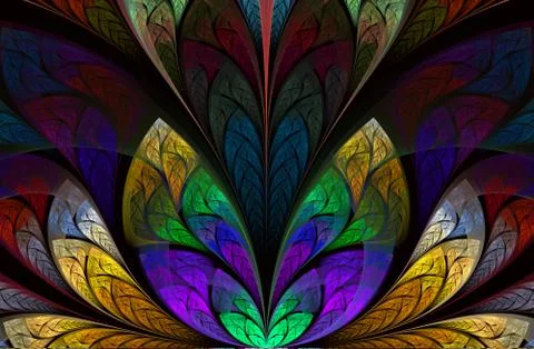 Multicolor beautiful Tree foliage. Computer generated graphics Illustrazione stock