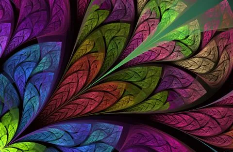 Multicolor beautiful Tree foliage. Computer generated graphics Stock Illustration