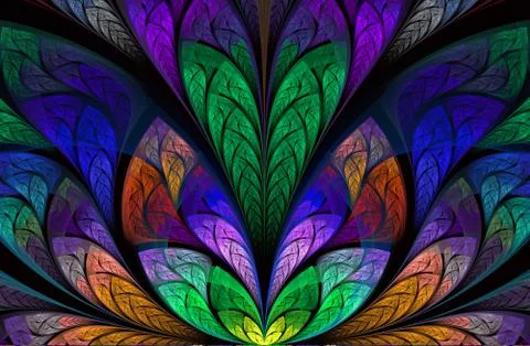 Multicolor beautiful Tree foliage. Computer generated graphics Illustrazione stock