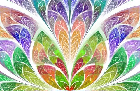 Multicolor beautiful Tree foliage. Computer generated graphics Illustrazione stock