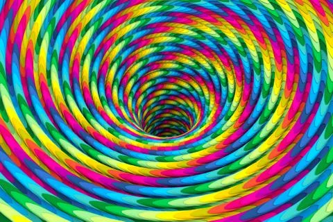 Multicolor black hole abstract background 3D illustration Stock Illustration