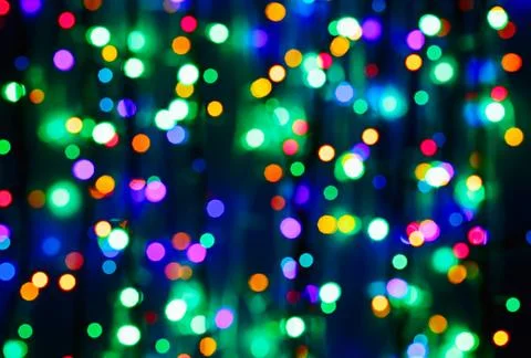 Multicolor bokeh circle background (illumination garland decoration) Foto stock