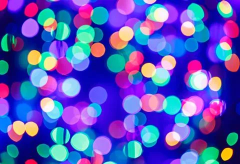Multicolor bokeh circle background (illumination garland decoration) Fotos Stock