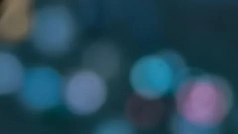Multicolor Bokeh Circles Floating in Dark Space, Blue Teal Abstract Light B.. Photos
