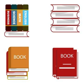 Multicolor Books illustration design elements, Books, Red and yellow shade bo Illustrazione stock