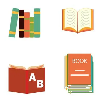 Multicolor Books illustration design elements, Books Vector illustration, Mul Stock Illustration