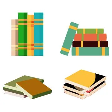 Multicolor Books illustration design elements, Books Vector illustration, Mul Illustrazione stock