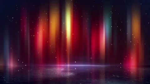 Multicolor borealis and reflection loopable background Stock Footage 44024747