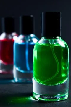 Multicolor bottle perfume set Stock-Fotos