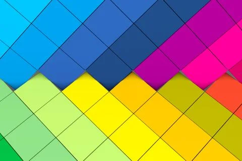 Multicolor boxes abstract background 3D illustration Stock Illustration