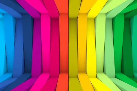 Multicolor boxes abstract background 3D render illustration Stock Illustration