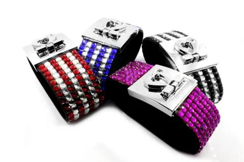 Multicolor bracelets Stock Photos