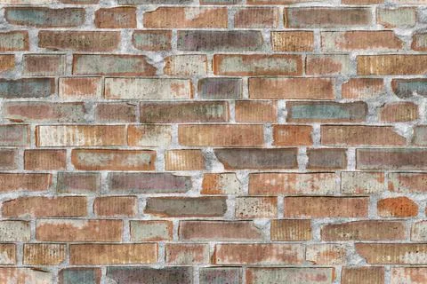 Multicolor brick wall with aged texture Ilustración de archivo