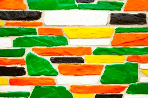 Multicolor brick wall Stock Photos