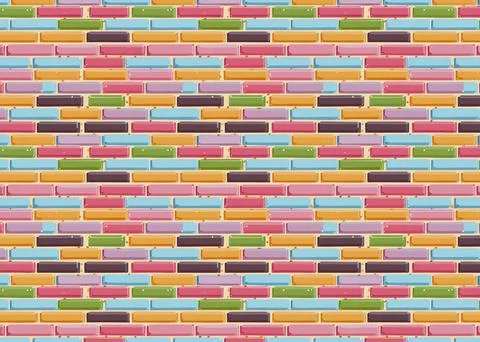 Multicolor bricks wall texture seamless pattern vector illustration Stockillustratie