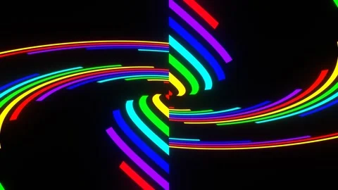 Multicolor Bright Lines Move on Circle Background VJ Loop in 4K Stock Footage 280757114