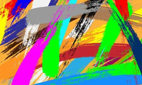 Multicolor Brushstroke Collision Abstract Background Stock Illustration