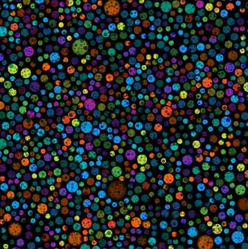 Multicolor Bubbles Circles Background. Dots. Stock Illustration