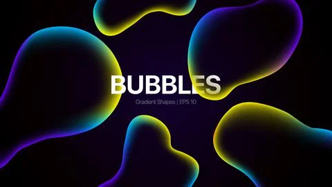 Multicolor Bubbles Vector Abstract Background. Bubble Shapes. Liquid and Fluid  Stock Illustration