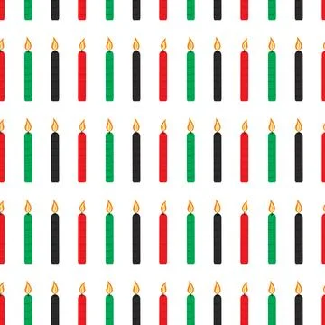 Multicolor Burning Candles Seamless Pattern Birthday or Winter Holiday Illustrazione stock
