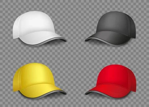 Multicolor caps set template Stock Illustration