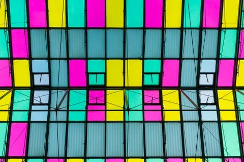 Multicolor ceiling with skylight Fotos de archivo