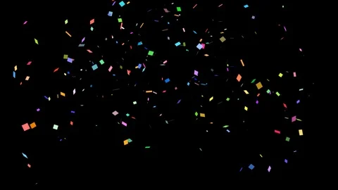 Multicolor Celebration Confetti / with Full HD Alpha Matte Channel Stock Footage 127411937