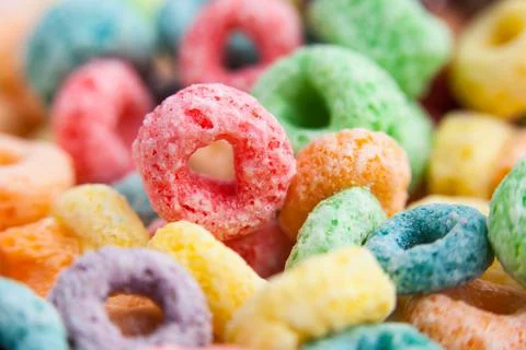 Multicolor cereals with fruit. Illustrazione stock