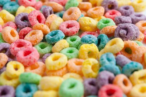 Multicolor cereals with fruit. Stock Photos