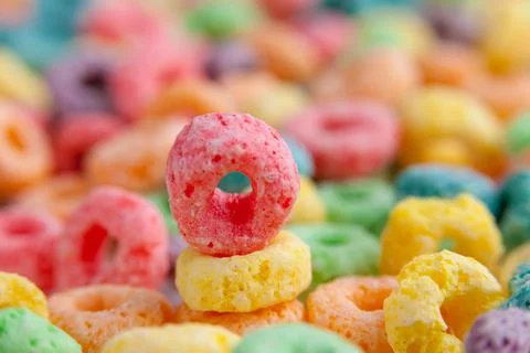 Multicolor cereals with fruit. Stock Photos