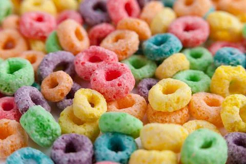 Multicolor cereals with fruit. Stock Photos