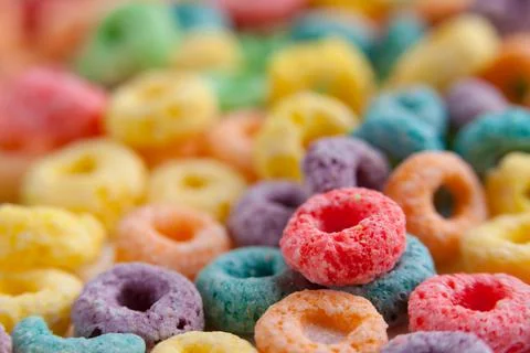 Multicolor cereals with fruit. Stock Photos