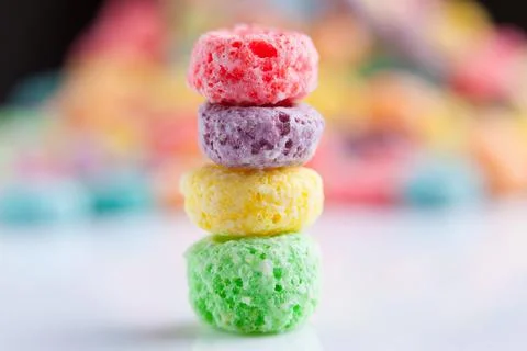 Multicolor cereals with fruit. Stock Photos