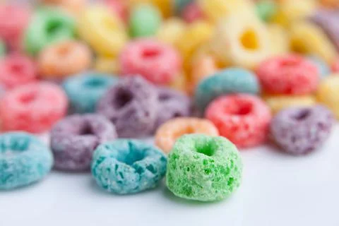 Multicolor cereals with fruit. Stock Photos
