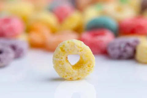Multicolor cereals with fruit. Stock Photos