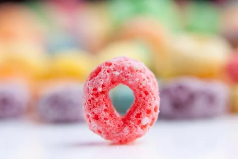 Multicolor cereals with fruit. Stock Photos