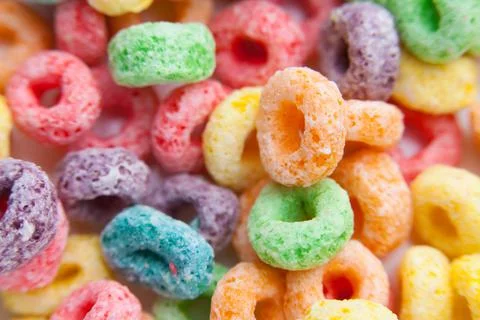 Multicolor cereals with fruit. Stock Photos